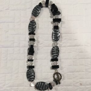 Black and crystal necklace